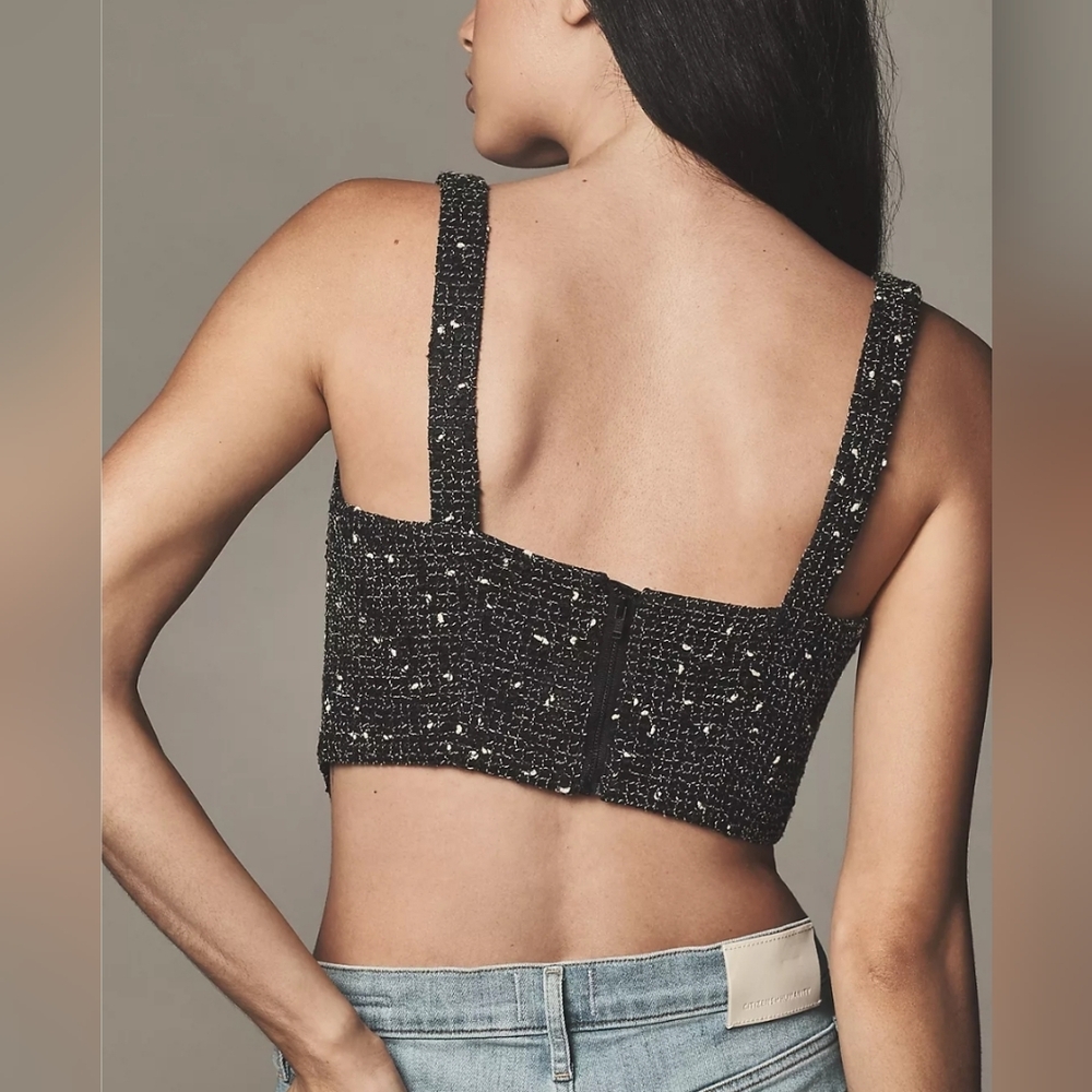 Bardot Anthropologie Corset Bustier Top Black - Picture 2 of 5